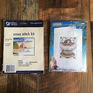 Cross Stitch Kits 2 Lighthouse crafters square design works Christmas angel New